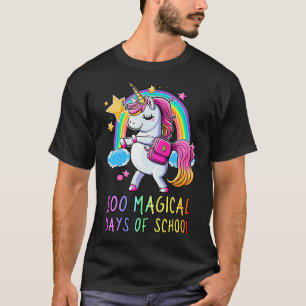 Camiseta 100º Dia da Escola Unicórnio 100 Dias Mágicos Rain