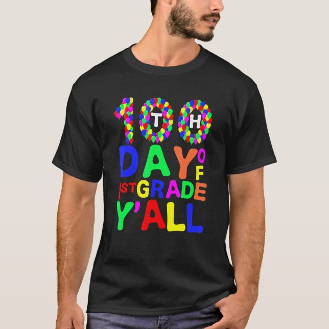 Camiseta 100º Dia Da Professora De Balões Da 1ª Série (Frente)