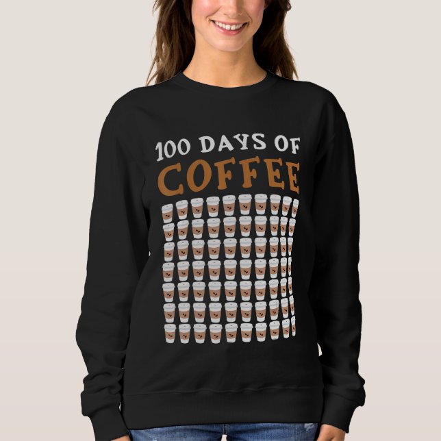 Camiseta 100º Dia Da Professora De Café Da Escola 100 Café  (Frente)