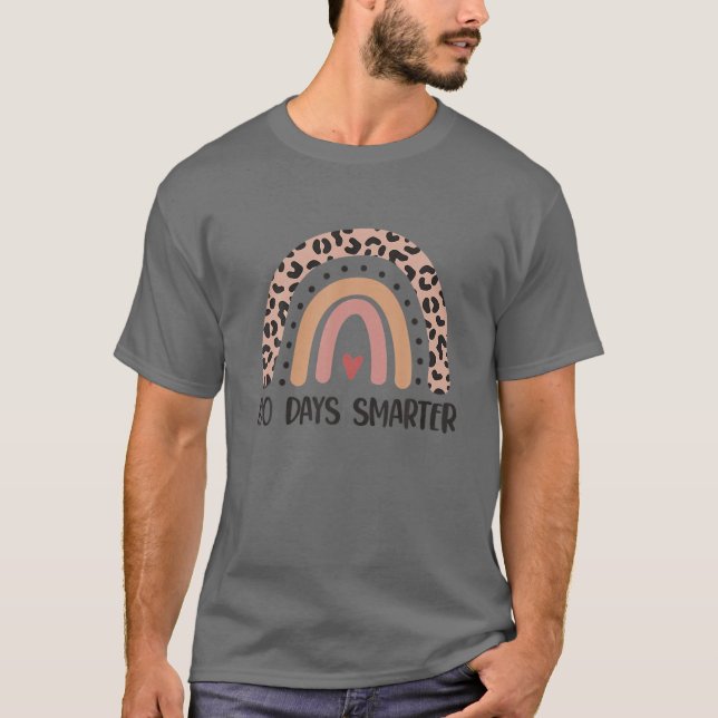 Camiseta 100º Dia Da Professora Leopard Rainbow 100 Da (Frente)