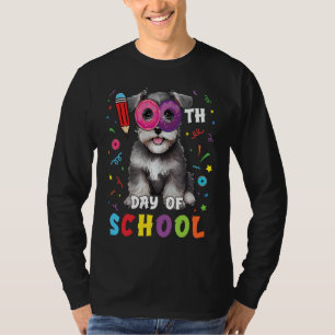 Camiseta 100º Dia Da Rosquinha De Cachorro Schnauzer 100 Di