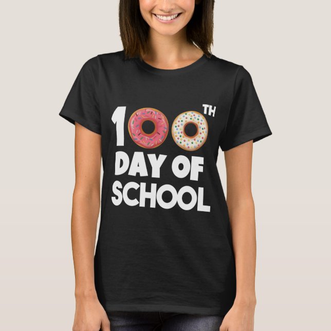 Camiseta 100º Dia da Rosquinha de Professores Escolares 100 (Frente)