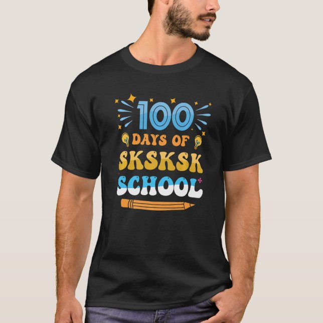 Camiseta 100º Dia das Capturas Professores Crianças Feliz 1 (Frente)