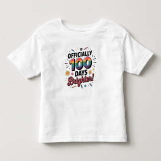 Camiseta 100º Dia de Aula, Oficialmente 100 Dias Mais Brilh