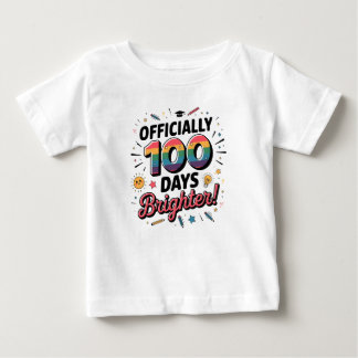 Camiseta 100º Dia de Aula, Oficialmente 100 Dias Mais Brilh