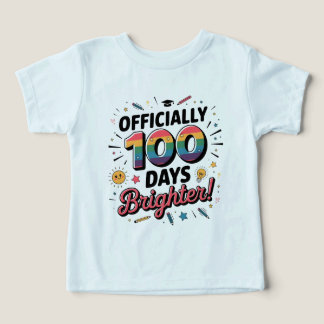 Camiseta 100º Dia de Aula, Oficialmente 100 Dias Mais Brilh