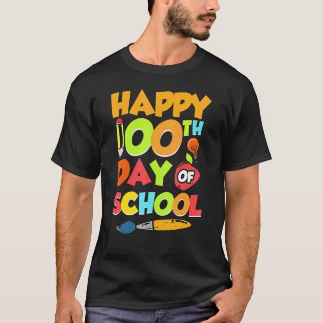 Camiseta 100º Dia De Aula Professor 100 Dias Mais Inteligen (Frente)