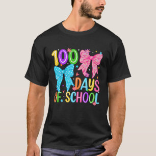 Camiseta 100º Dia de Escola 100 Dias Laço Coquete Professor