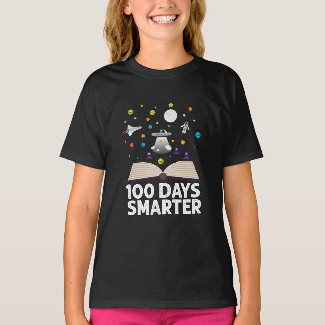 Camiseta 100º Dia De Escola 100 Dias Livros Mais Inteligent (Frente)