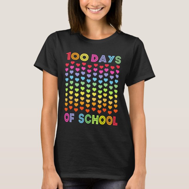 Camiseta 100º Dia De Escola E Ainda Amo 100 Arco-Íris (Frente)