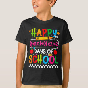 Camiseta 100º Dia De Escola Feliz 100 Dias Equação Matemáti