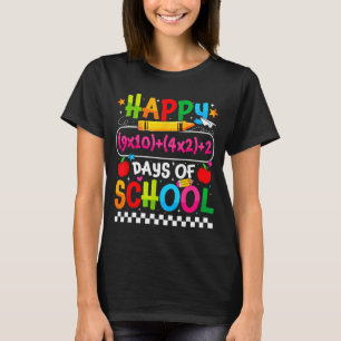 Camiseta 100º Dia De Escola Feliz 100 Dias Equação Matemáti