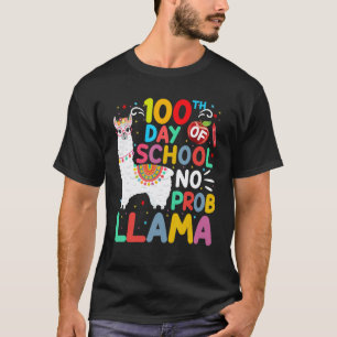 Camiseta 100º Dia de Escola Llama Sem Probllama 100 Dias de