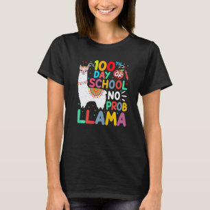 Camiseta 100º Dia de Escola Sem Probllama Llama 100 Dias de