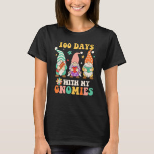 Camiseta 100º Dia De Figuras De Gnomo Escolar Para Mulheres