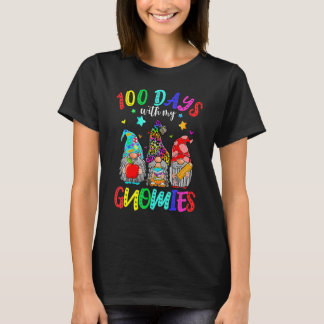 Camiseta 100º Dia De Figuras De Gnomo Escolar Para Mulheres
