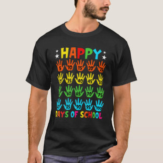 Camiseta 100º Dia De Figuras Escolares Para Crianças Menina
