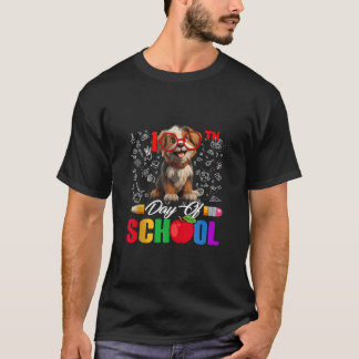 Camiseta 100º Dia De Óculos De Cão Escolares 100 Dias Smar