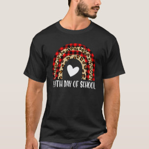 Camiseta 100º Dia De Plaid Leopard Chuva De Professores