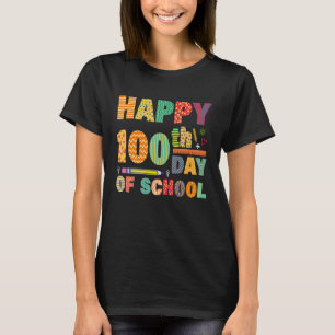 Camiseta 100º Dia de Professores Crianças Feliz 100