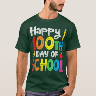 Camiseta 100º Dia de Professores Crianças Feliz 100