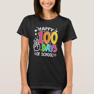 Camiseta 100º Dia de Professores Crianças Feliz 100