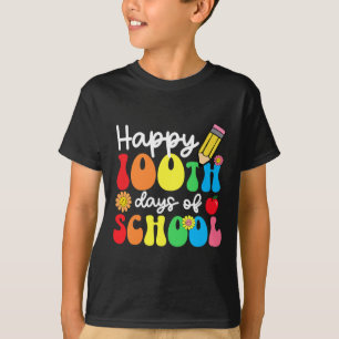 Camiseta 100º Dia de Professores Crianças Feliz 100