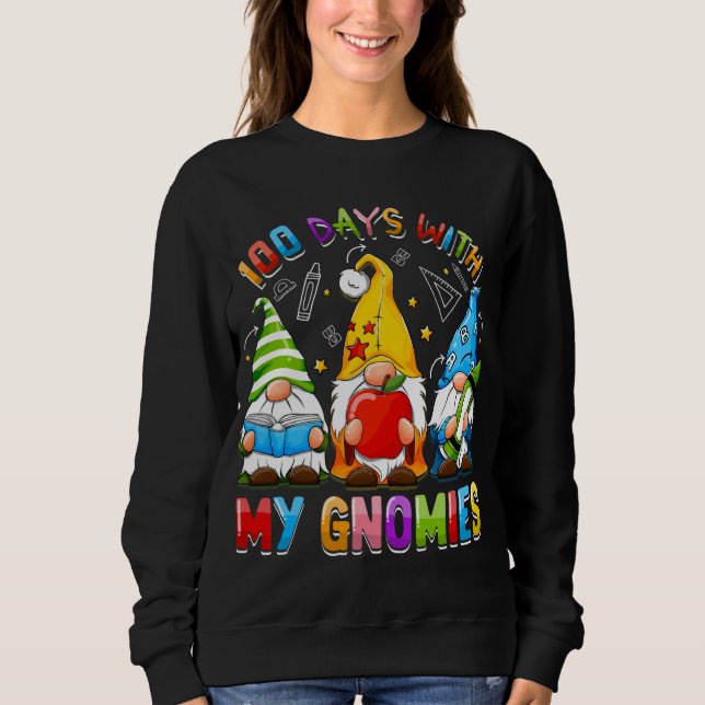 Camiseta 100º Dia De Professores Do Gnomo Escolar Estudante (Frente)