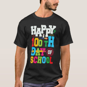 Camiseta 100º Dia de Professores Escolares Crianças Feliz 1