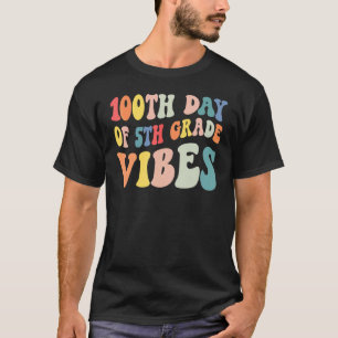 Camiseta 100º Dia de Vibrações do 5º ano Professor Retro Fe