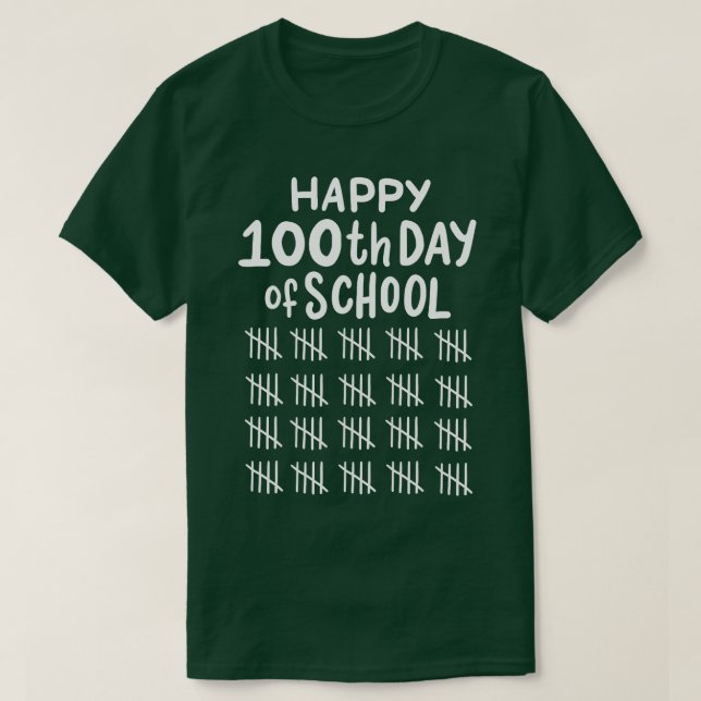 Camiseta 100º Dia do Professor Estudante Escolar 1 (Frente do Design)