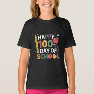 Camiseta 100º Dia dos Professores Feliz 100 Dias