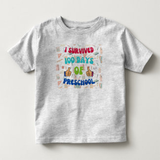 Camiseta 100º dia, Sobrevivi 100 Dias de Pré-escola