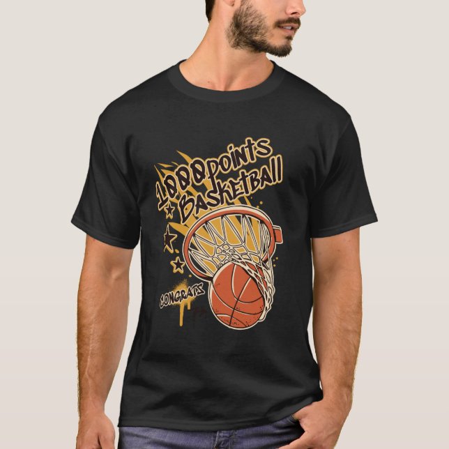 Camiseta 1000 Points Basketball Scorer High School Basketba (Frente)