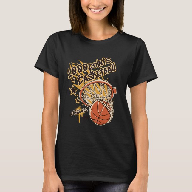 Camiseta 1000 Points Basketball Scorer High School Basketba (Frente)