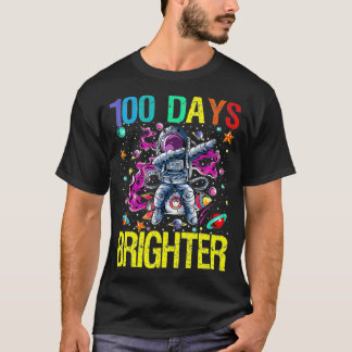 Camiseta 100.º Dia da Escola Estrelas Foguete Espacial