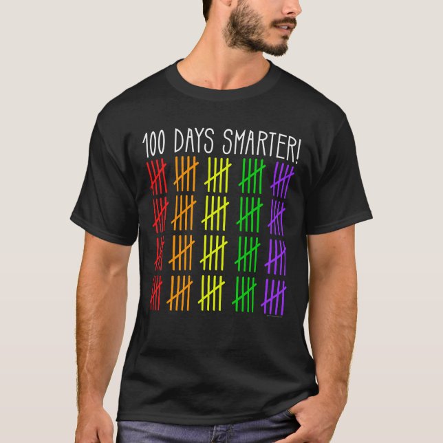 Camiseta 100. º Dia da Professora de Contagem Arco-Íris na  (Frente)