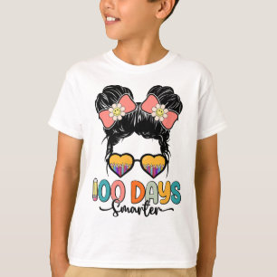 Camiseta 100.º Dia das Meninas Escolares Mensageiro Bun 100