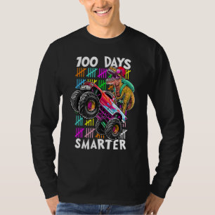 Camiseta 100.º Dia de Meninos de Caminhão do Dinossauro Rex