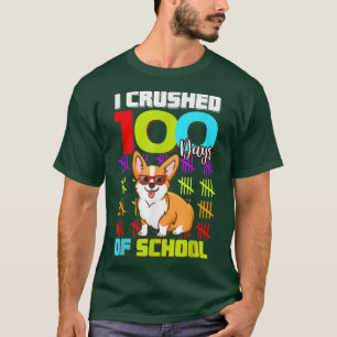 Camiseta 100.º Dia de Meninos Escolares 100 Dias de Corg Es