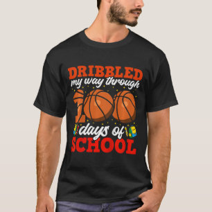 Camiseta 100.º Dia De Meninos Escolares Que Basquete 100 Di
