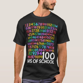 Camiseta 100.º Dia De Professores Crianças 100 Dias Número
