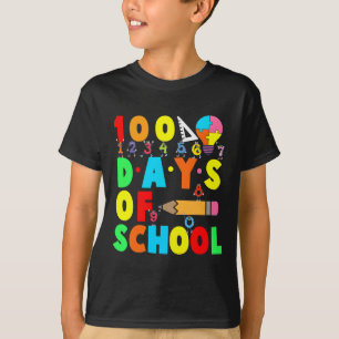 Camiseta 100.º Dia de Professores Crianças Felizes 100 D