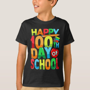 Camiseta 100.º Dia de Professores Crianças Felizes 100 D