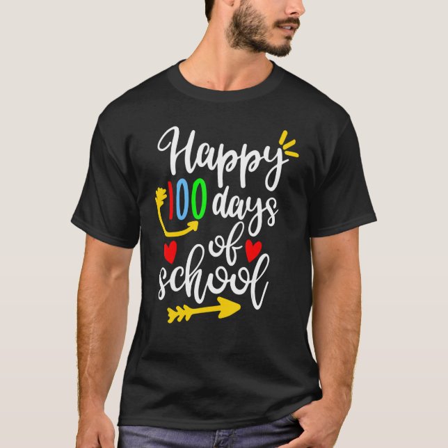 Camiseta 100.º dia de professores rapazes raparigas 100 dia (Frente)