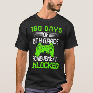 Camiseta 100.º dia de vídeo-gamer 100 dias de desbloqueio d