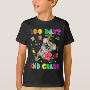 Camiseta 100.º Dia do segundo Escolar Grau Koala Feliz 100