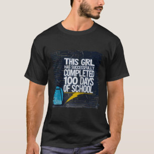 Camiseta 100. º dia Engraçadas Meninas e Carimbo; Estudante
