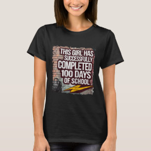 Camiseta 100. º dia Engraçadas Meninas e Carimbo; Estudante