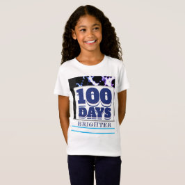 Camiseta 100.º dia na escola roxo Azul Negro